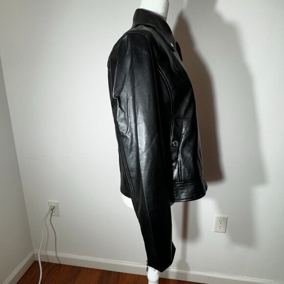 NWOT Vince Camuto Black Faux Leather Jacket - Size Medium - Picture 10 of 14